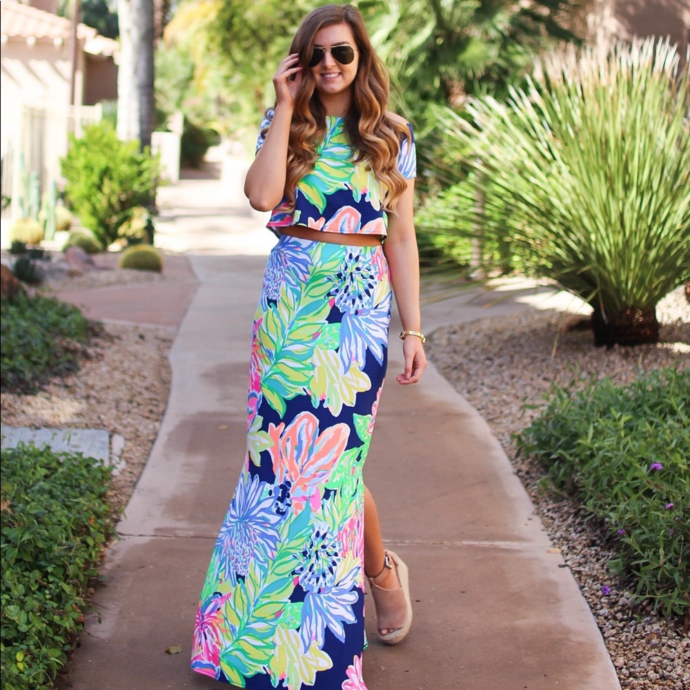 Lilly Pulitzer two piece maxi dress set